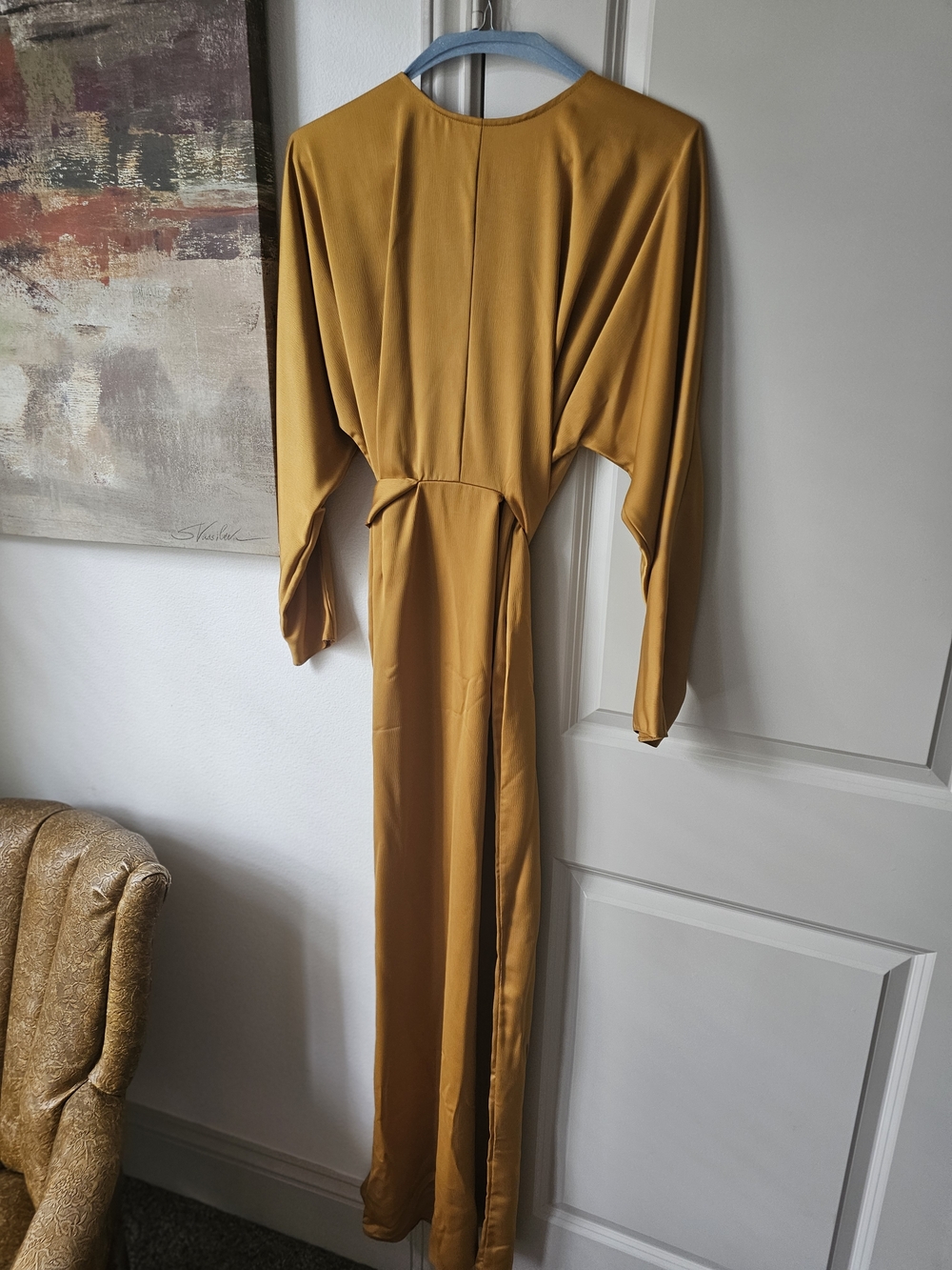 ASOS Mustard Long Sleeve Maxi Dress